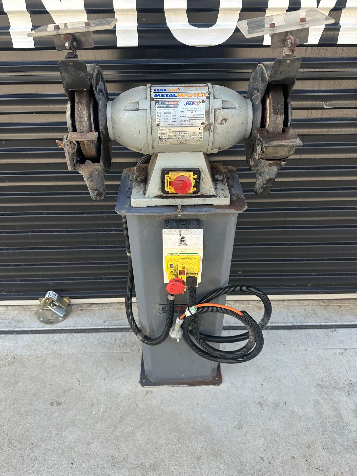 Used HAFCO BG-8 Pedestal Grinder