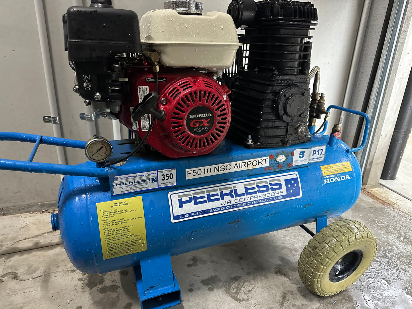 Used Peerless P17 Petrol Air Compressor