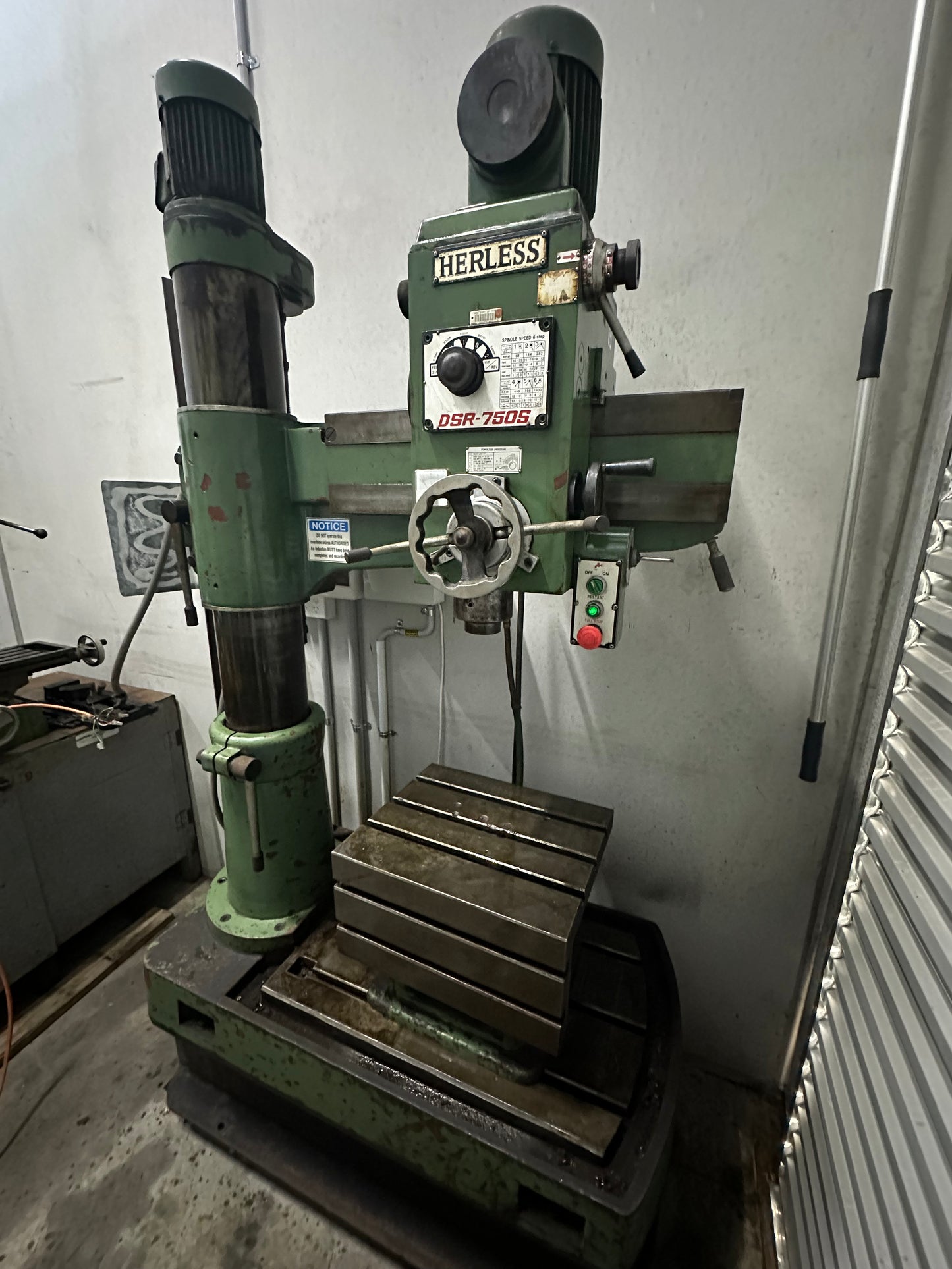 Used Herless DSR-750S Radial Arm Drill